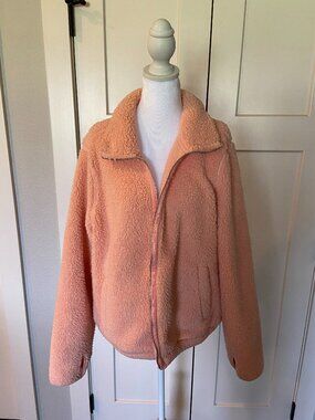 Old Navy Soft Pink Sherpa Fleece Jacket Size L